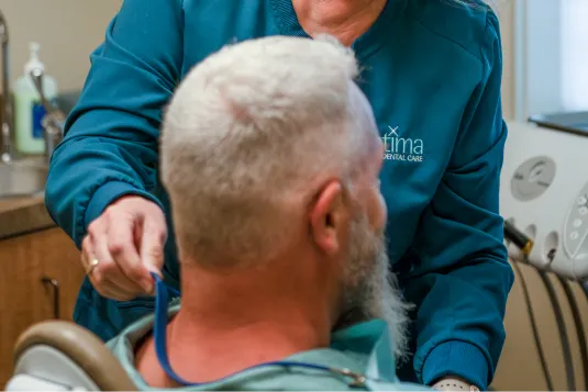 patient sitting in chair