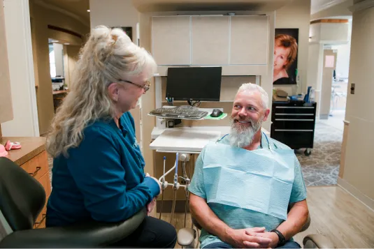 patient sitting in chair