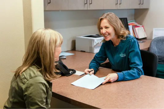 patient taling to women
